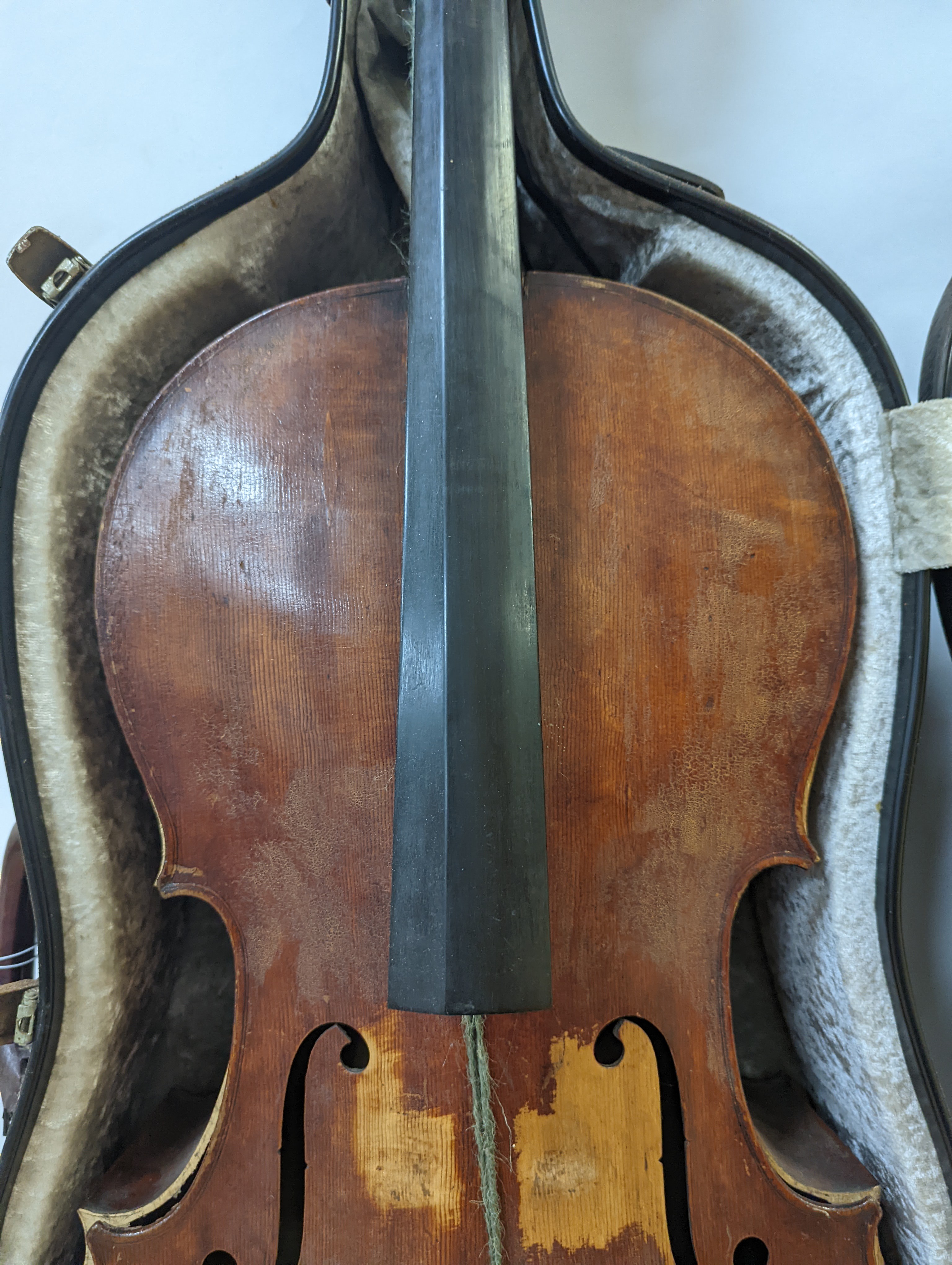 A 19th century German cello, labelled E M Blankert, cased